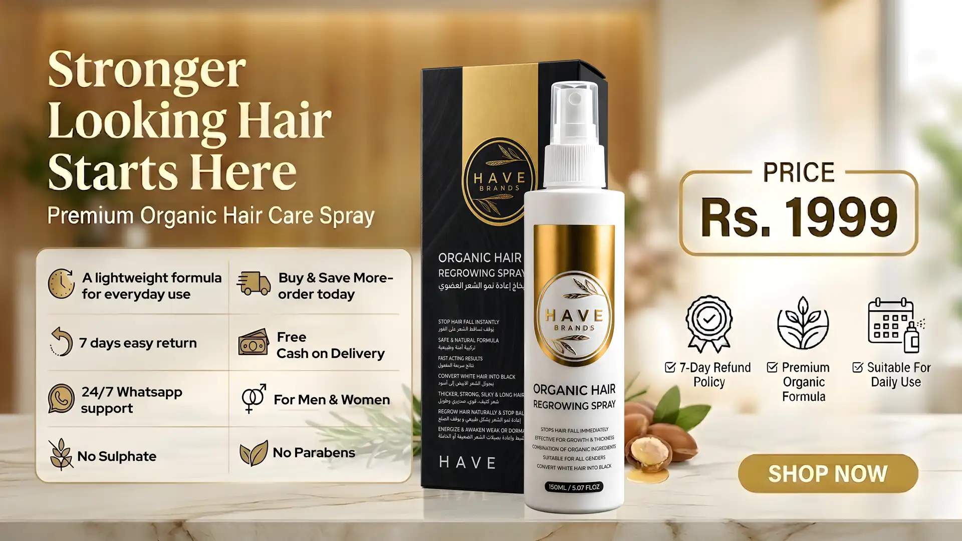 Organic Hair Regrowing Spray