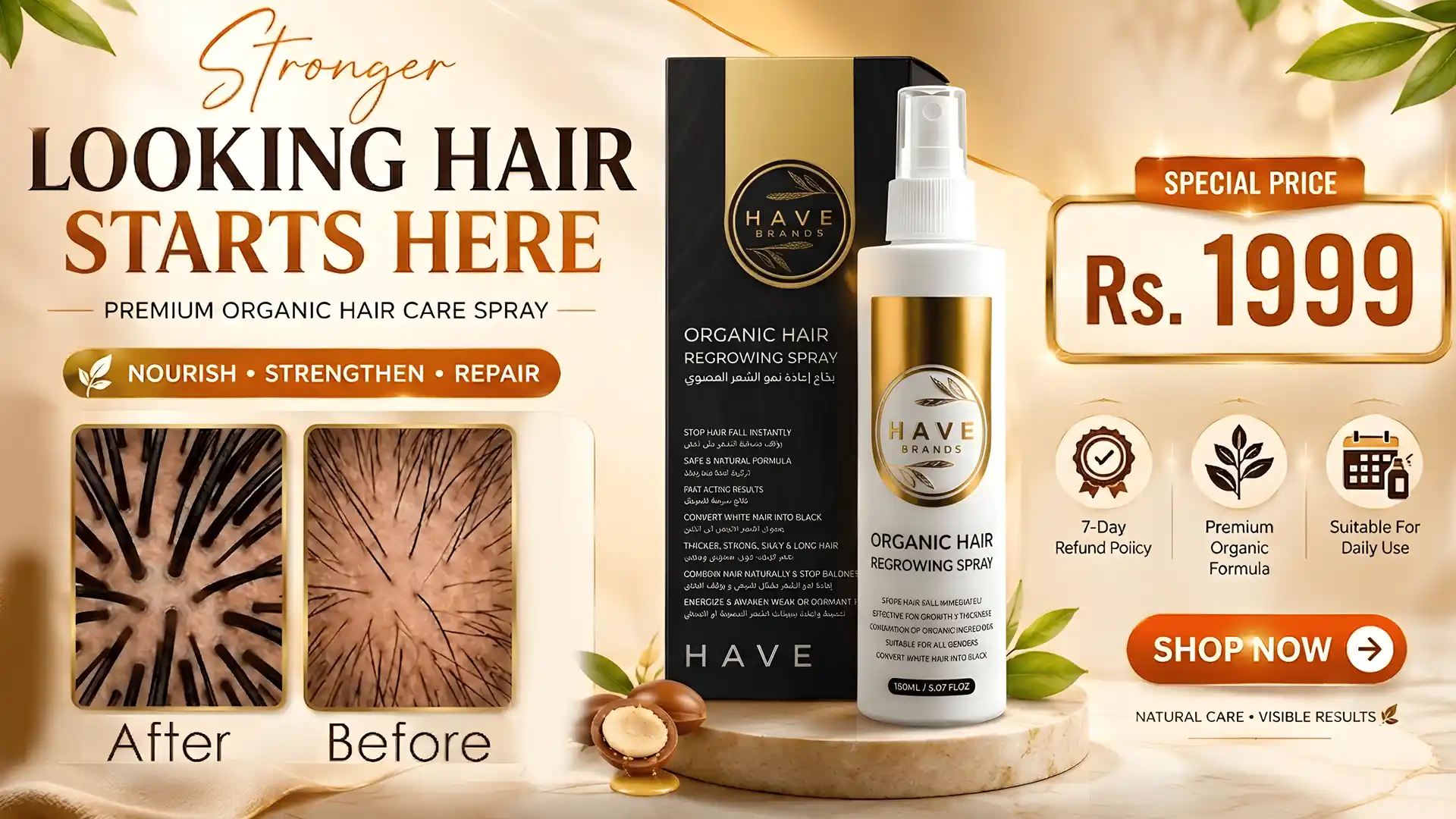 Organic Hair Regrowing Spray